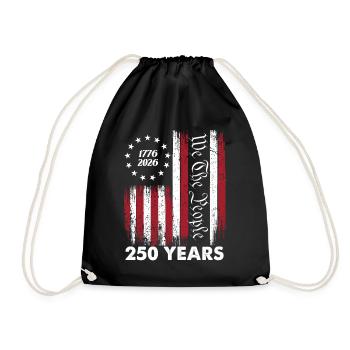 Wir, das Volk, 250 Jahre 1776 bis 2026 USA Pride - Turnbeutel - Schwarz - Vorne