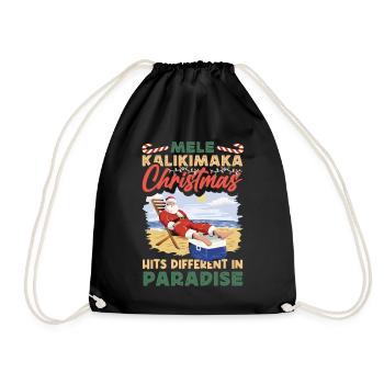 Mele Kalikimaka Hawaiian Christmas - Drawstring Bag - black - Front