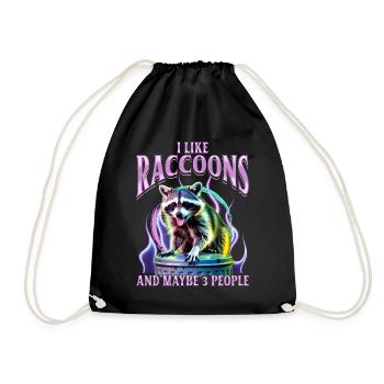 Drôle de raton laveur - Sac de sport léger - noir - Devant