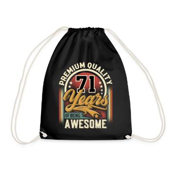 71e anniversaire rétro vintage - Sac de sport léger - noir - Devant