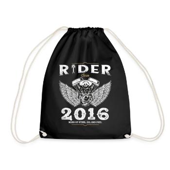  Rider Since 2016 - Built for Speed, Inspired by - Drawstring Bag - black - Front
