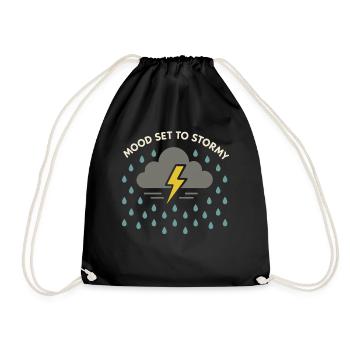 Wetter Drama Humor Geschenk Regen Schnee - Turnbeutel - Schwarz - Vorne