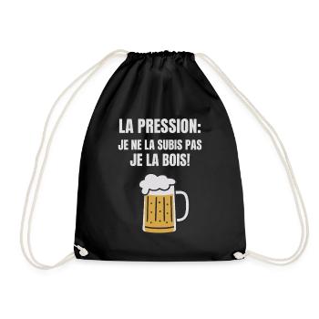 La Pression Je Ne La Subis Pas Je La Bois Humour - Sac de sport léger - noir - Devant