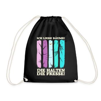Forest Nature Trees Nature Lover Forest Bathing Gift - Drawstring Bag - black - Front
