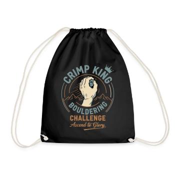Crimp King Bouldering Challenge Ascend to Glory - Drawstring Bag - black - Front