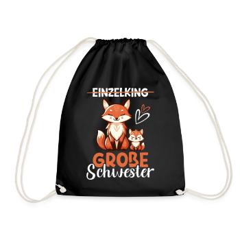 Große Schwester Fuchsliebhaber Geschwister - Turnbeutel - Schwarz - Vorne