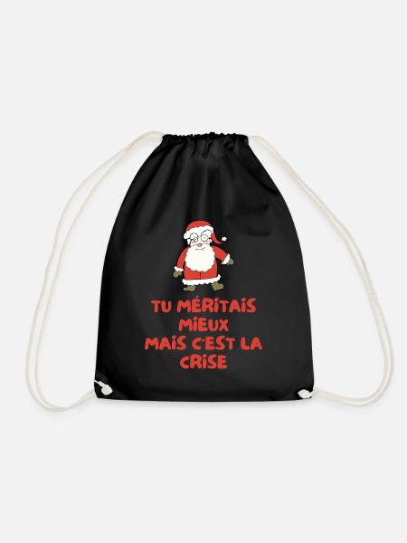 Weihnachtsmann-Krisen-Humor Weihnachtsgeschenk Humorvoll - Turnbeutel - Schwarz
