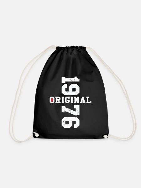 Original 1976 Vintage Jahrgang Geburtstag Geschenk - Turnbeutel - Schwarz