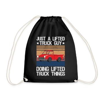 Funny Lifted Truck Graphic Shirt for Men Women - Drawstring Bag - black - Front