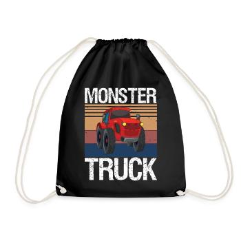 Monster Trucks are My Jam Vintage Retro Monster - Drawstring Bag - black - Front