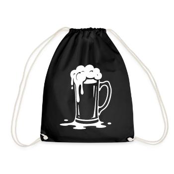 Overflowing Beer Mug Foam Party - Drawstring Bag - black - Front
