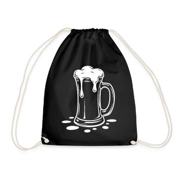 Overflowing Beer Mug Foam Party - Drawstring Bag - black - Front