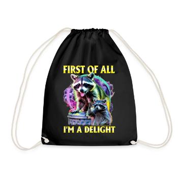 Drôle de raton laveur - Sac de sport léger - noir - Devant