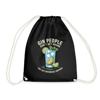 Gin People Dont Get Drunk Botanicaly Inspired - Turnbeutel - Schwarz - Vorne