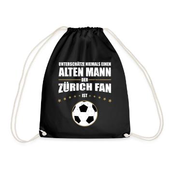 Alter Mann - Zürich Fan | Retro Vintage Edition - Turnbeutel - Schwarz - Vorne