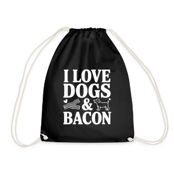 I Love Dogs & Bacon - Drawstring Bag - black - Front