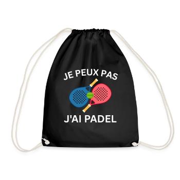 Ich kann kein Padel haben - Turnbeutel - Schwarz - Vorne
