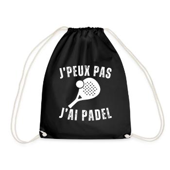 I can't I have padel gift padelist - Drawstring Bag - black - Front
