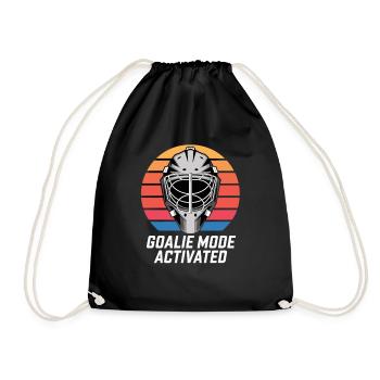  Goalie Mode Activated Eishockey Torwart Maske - Turnbeutel - Schwarz - Vorne