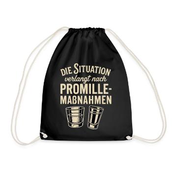 Alcohol measures funny party slogan - Drawstring Bag - black - Front
