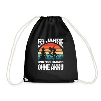 55 Birthday Gifts Bicycle Rider - Drawstring Bag - black - Front