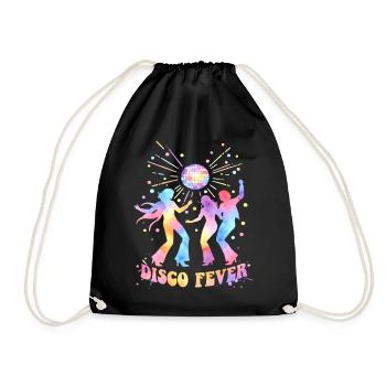DISCO FEVER Party 70er Jahre Tanz Watercolor - Turnbeutel - Schwarz - Vorne
