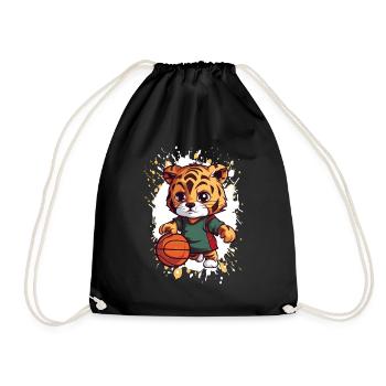 Tiger Basketball Dribbler - Turnbeutel - Schwarz - Vorne