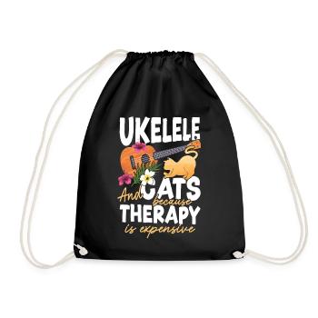 Ukulélé hawaïen ukulélé Ukulélé chat - Sac de sport léger - noir - Devant