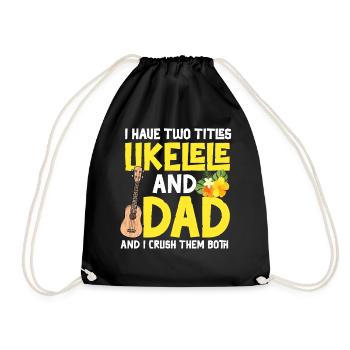 Ukulélé hawaïen Ukulélé Papa que j’ai - Sac de sport léger - noir - Devant