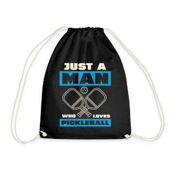 Only one man loves pickleball - Drawstring Bag - black - Front