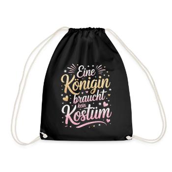 Queen doesn't need a costume disguise carnival - Drawstring Bag - black - Front