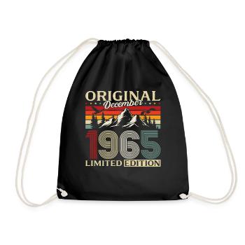 60e anniversaire Original Décembre Millésime 1965 - Sac de sport léger - noir - Devant