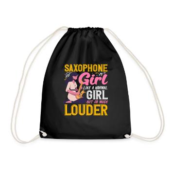 Women Louder Saxophone Saxophonist - Turnbeutel - Schwarz - Vorne