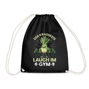 Weightlifters THE CRAZIEST LEEKS IN THE GYM Funny - Drawstring Bag - black - Front