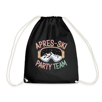 Après Ski Party Team Mountains Stars Ski Goggles - Drawstring Bag - black - Front