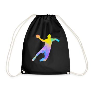 Handball Joueur de Hand Coloré Papa Handballeur  - Sac de sport léger - noir - Devant