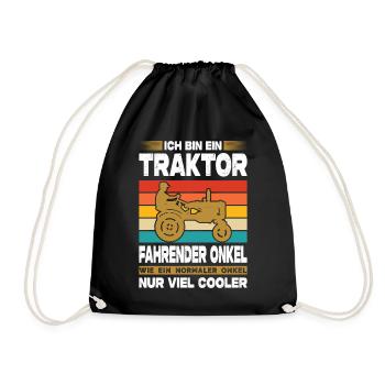 Landwirt Geschenke Landwirtschaft Traktor Bauer - Turnbeutel - Schwarz - Vorne