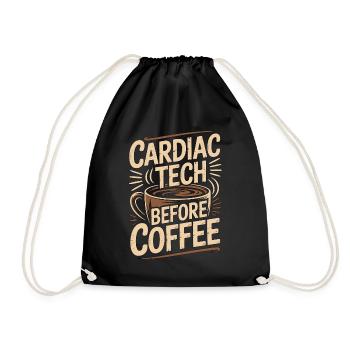 Cardiac Tech Before Coffee Echo Tech Coffee Lover - Turnbeutel - Schwarz - Vorne