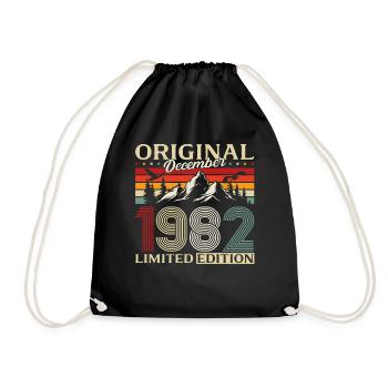 43e anniversaire Original Décembre Millésime 1982 - Sac de sport léger - noir - Devant