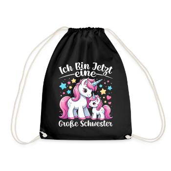 Große Schwester Einhornliebhaber Ältere Baby - Turnbeutel - Schwarz - Vorne