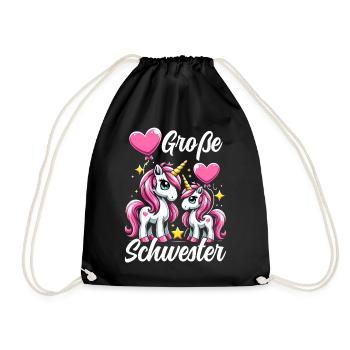 Große Schwester Einhornliebhaber Ältere Baby - Turnbeutel - Schwarz - Vorne