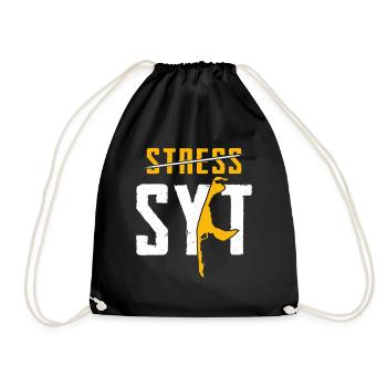 Sylter STRESS SYLT Nordsee Urlaub Lustiges - Turnbeutel - Schwarz - Vorne