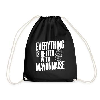 Everything is Better with Mayonnaise - Drawstring Bag - black - Front