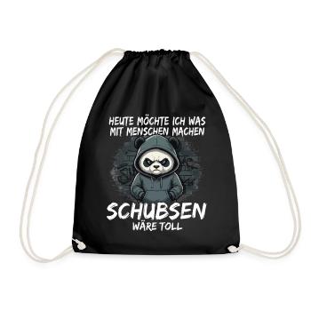 Grim Panda – Bousculade sarcastique - Sac de sport léger - noir - Devant