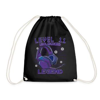Level 11 Unlocked Legend - Turnbeutel - Schwarz - Vorne