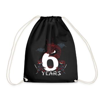Six Years Dragon Ninja Anniversary - Drawstring Bag - black - Front