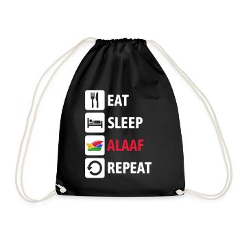 Eat Sleep Alaaf Repeat - Carnival, Shrovetide - Drawstring Bag - black - Front