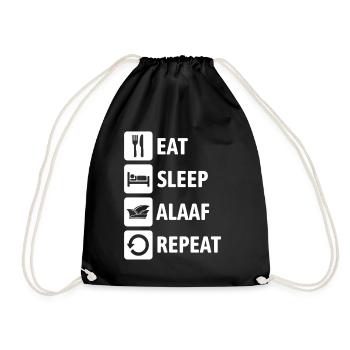 Eat Sleep Alaaf Repeat - Carnival, Shrovetide - Drawstring Bag - black - Front