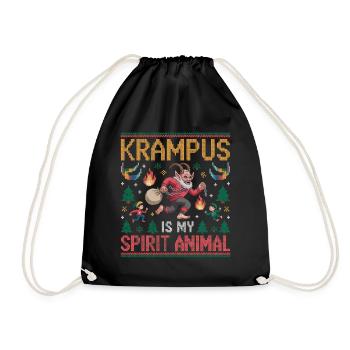 Krampus ist mein Geisttier - Turnbeutel - Schwarz - Vorne