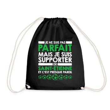 Supporter Saint Etienne Football Foot Stéphanois - Drawstring Bag - black - Front